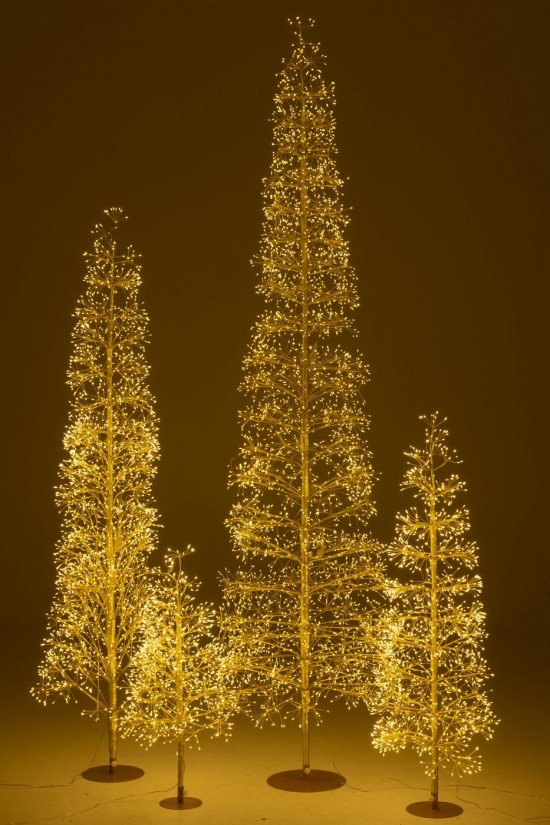 J Line Albero Led Luci Bianco Caldo Ferro Oro Extra Large Árbol Led Luces Blancas Cálidas Plancha Dorado Extra Large.