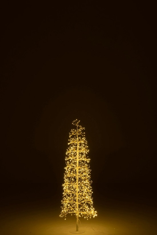 J Line arbres sapins de noel sur pied Jolipa Arbre Led Lumières Blanc Chaud Fer Blanc Medium.