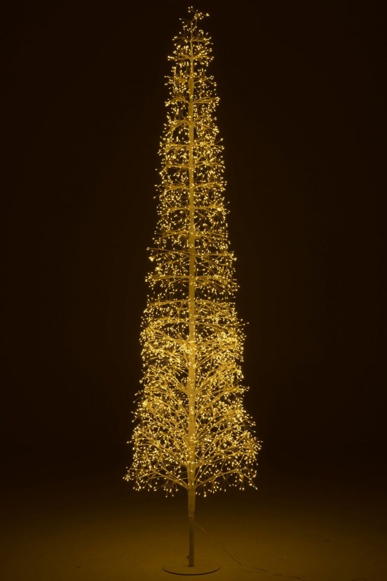 J Line arbres sapins de noel sur pied Jolipa Arbre Led Lumières Blanc Chaud Fer Blanc Extra Large.