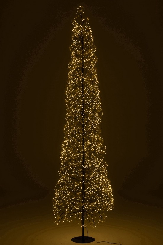 J Line arbres sapins de noel sur pied Jolipa Arbre Led Lumières Blanc Chaud Fer Noir Extra Large.