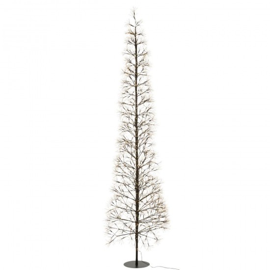 J Line Boom Led Warm Witte Lichten Ijzer Zwart Extra Large L65xB65xH240 cm kerstbomen JO56536.