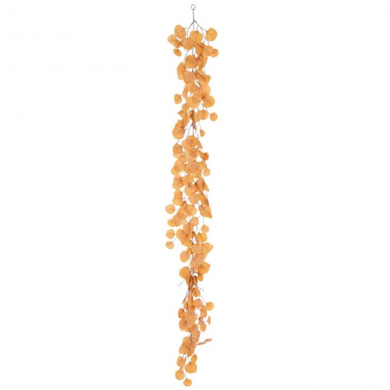 J Line Slinger Bladeren Glitters Polyester Roestbruin L10xB10xH165 cm kerstslingers JO56597.