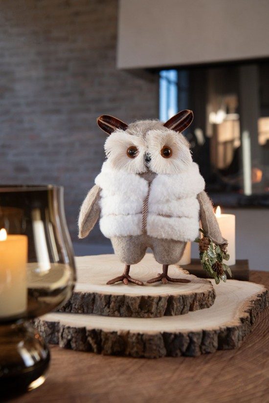 J Line Gufo Giacca Poliestere Beige Bianco Small Búho Capa Poliéster Beige Blanco Small.