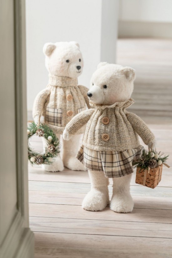 J Line Orso Ragazzo Girl Poliestere Ecru Beige Assortimento Di 2 Oso Niño Girl Poliéster Crudo Beige Surtido De 2.