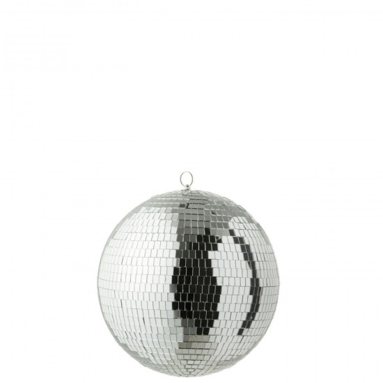 J Line Discobal Spiegel Zilverkleurig Medium L30xB30xH30 cm bollen ballen JO56650.