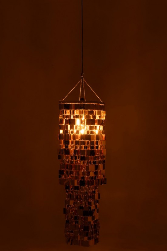 J Line lampes suspendues suspensions pendantes Jolipa Abat Jour Chandelier Carré Pvc Doré Medium.