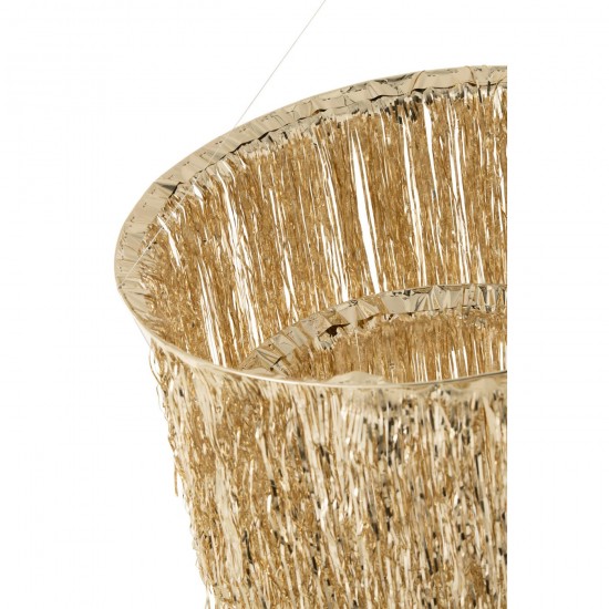 J Line lampes suspendues suspensions pendantes Jolipa Abat Jour Chandelier Franges Vinyle Doré Small.