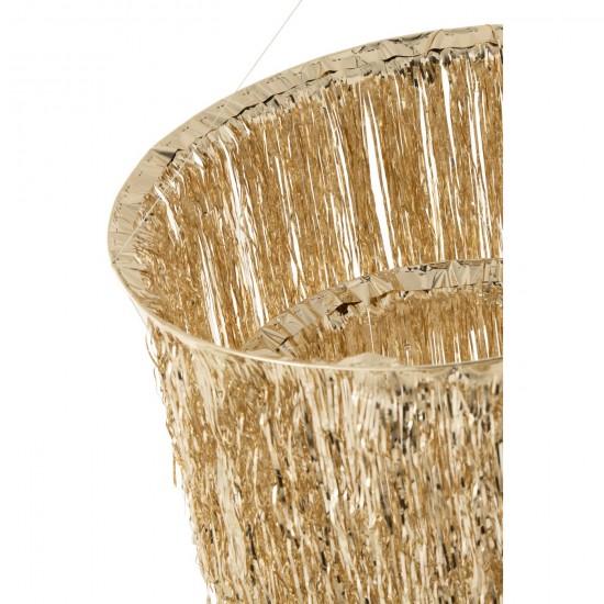 J Line lampes suspendues suspensions pendantes Jolipa Abat Jour Chandelier Franges Vinyle Doré Large.