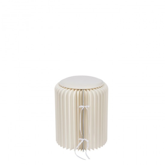 J Line poufs Jolipa Pouf Pliable Papier Blanc Cassé.