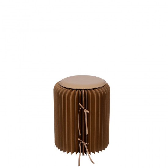 J Line poufs Jolipa Pouf Pliable Papier Camel.