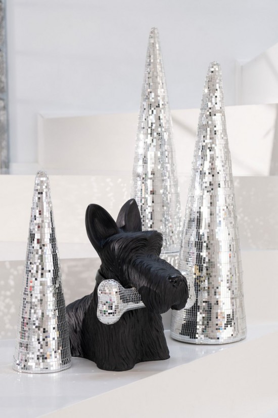 J Line Cono Specchi Schiuma Argento Medium Cono Espejos Espuma Plata Medium.