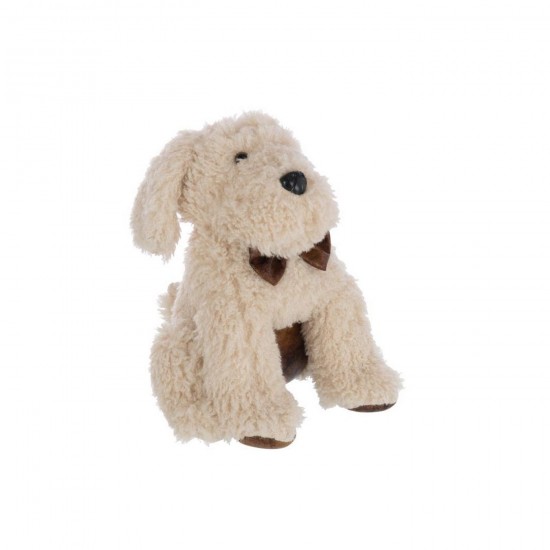J Line Deurstop Hond Polyester Lichtbeige L20xB20xH30 cm deurstoppen deurstoppers JO56841.