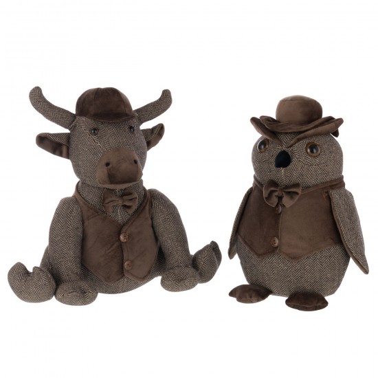 J Line arrets butoirs de porte Jolipa Cale Porte Bull Chapeau Polyester Marron Foncé.