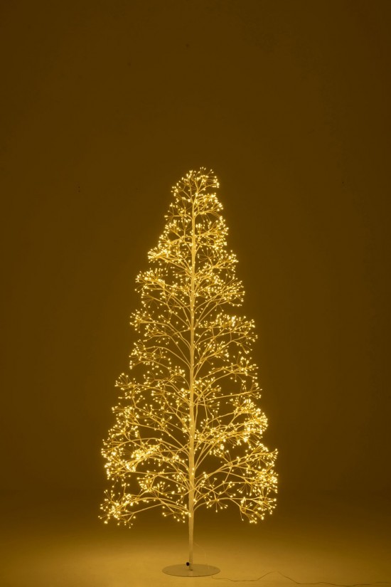 J Line arbres sapins de noel sur pied Jolipa Arbre 2700 Led Métal Blanc Medium.