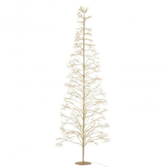J Line Boom 3000 Led Metaal Goudkleurig Large L55xB55xH300 cm kerstbomen JO56863.