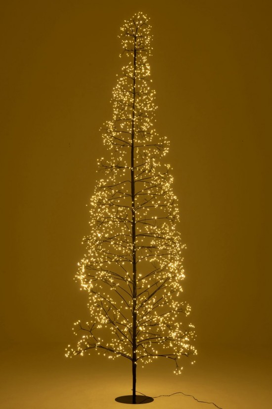 J Line arbres sapins de noel sur pied Jolipa Arbre 3000 Led Métal Noir Large.