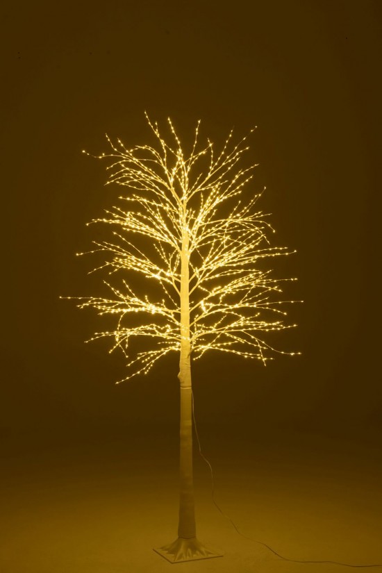 J Line arbres sapins de noel sur pied Jolipa Arbre 2000 Led Plastique Blanc Medium.