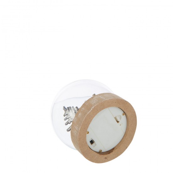 J Line hivers Jolipa Boule Led Père Noël Contreplaqué Blanc Doré.