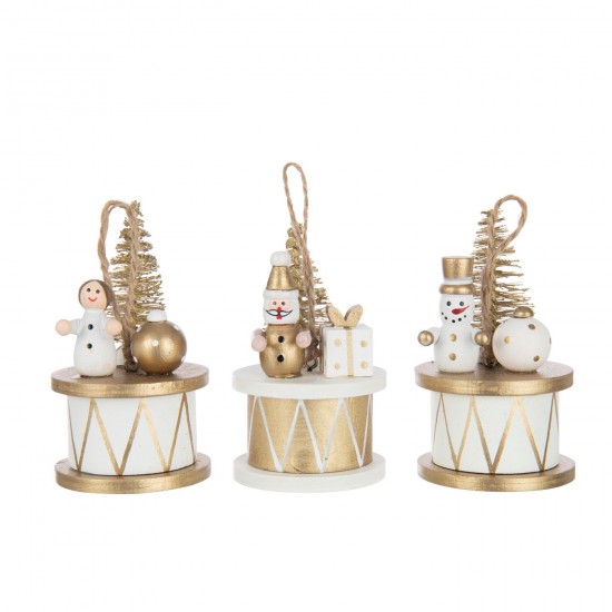 J Line pendeloques Jolipa Arbre Hangers Storage Contreplaqué Naturel Doré.