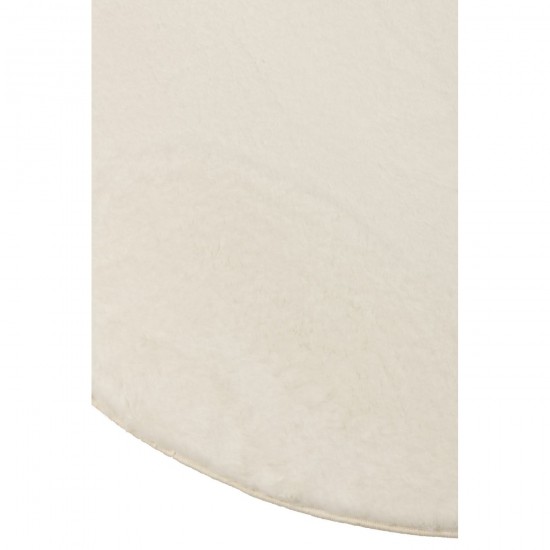 J Line tapis moquettes Jolipa Tapis Cutie Rond Polyester Blanc.