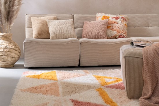 J Line Cuscino Poliestere Beige Cojín Poliéster Beige.