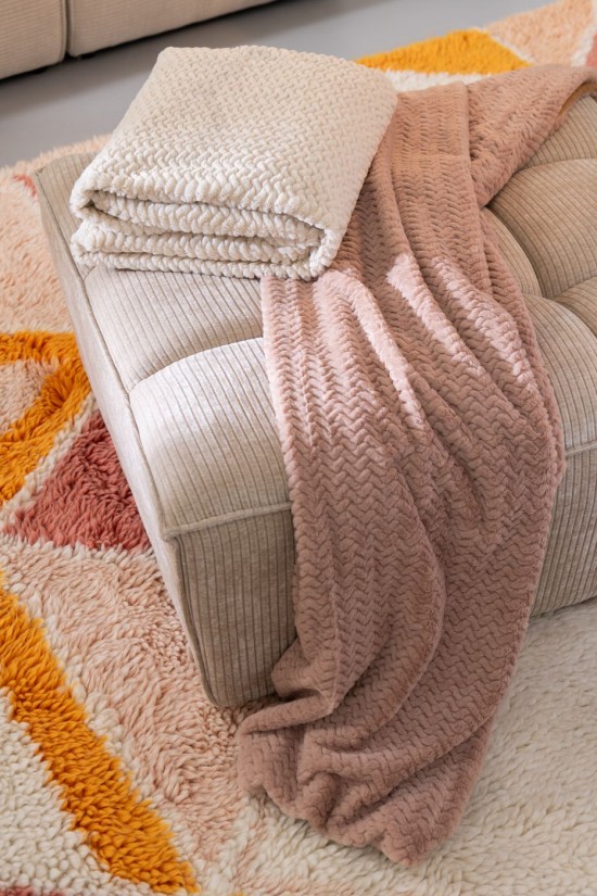 J Line Coperta Poliestere Beige Funda Poliéster Beige.