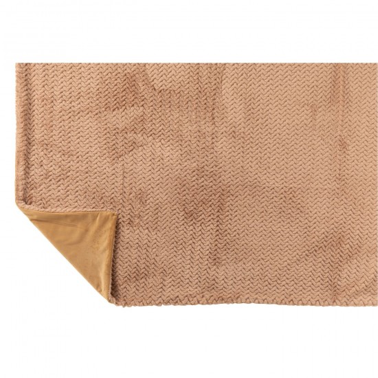 J Line Jolipa Couverture Polyester Camel.