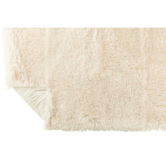 J Line Jolipa Couverture Moutie Polyester Blanc.