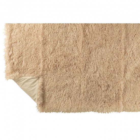 J Line Jolipa Couverture Moutie Polyester Beige.