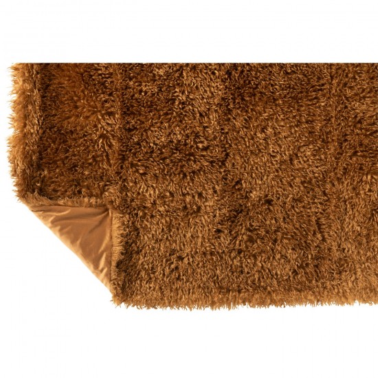 J Line Jolipa Couverture Moutie Polyester Marron.
