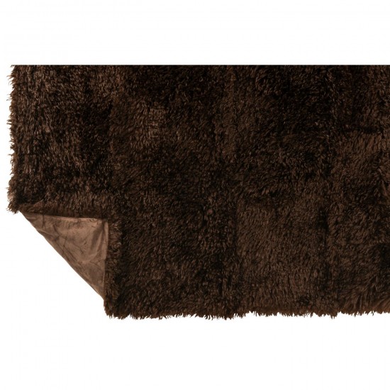 J Line Jolipa Couverture Moutie Polyester Marron Foncé.