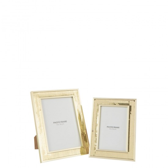 J Line Cadre photo simple Cadres photo simple Jolipa Cadre Photo Miroir 13X18Cm Verre Doré Large.