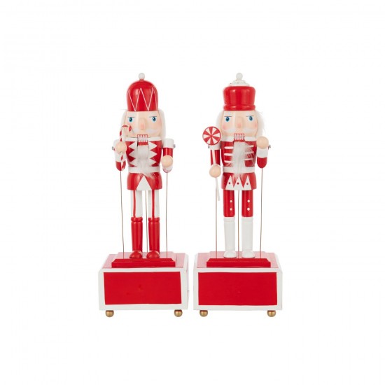 J Line Gens personnes Jolipa Casse Noisette Musique Bois De Pin Rouge Blanc Assortiment De 2.