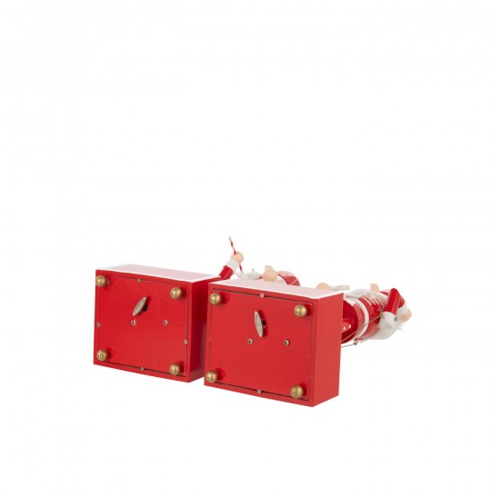 J Line Nutcracker Music Pinewood Red White Assortment Of 2 People.