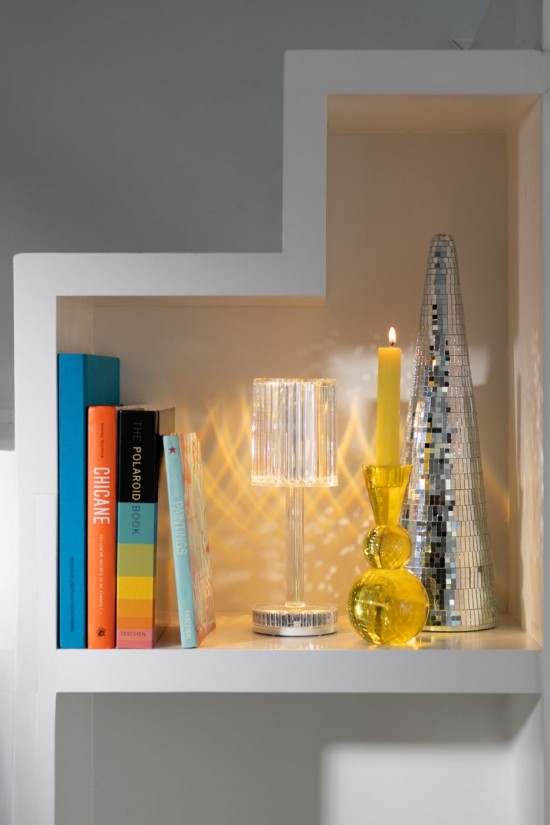 JLine J Line Tafellamp Dimbaar Polystyreen Transparant L9xB9xH25 cm Tafellampen Leeslichten Leeslampen Binnenverlichting.