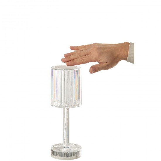 J Line Lampada Da Tavolo Dimmerabile Polistirene Trasparente Lámpara Regulable Poliestireno Transparente.