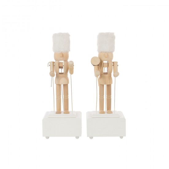 J Line Gens personnes Jolipa Casse Noisette Musique Bois De Pin Naturel Blanc Assortiment De 2.