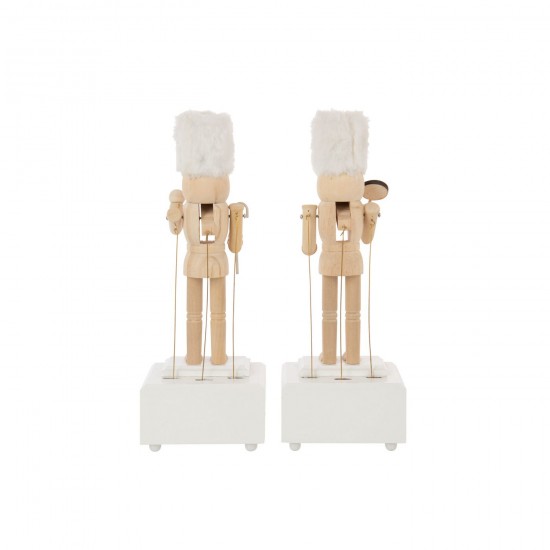 Jline Notenkraker Muziek Dennenhout Naturel Wit Assortiment Van 2.