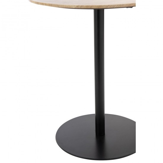 Jline Set Van 2 Bijzettafel Rond Ijzer Zwart Naturel.