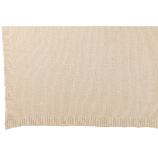 J Line Jolipa Couverture Chenille Polyester Écru.