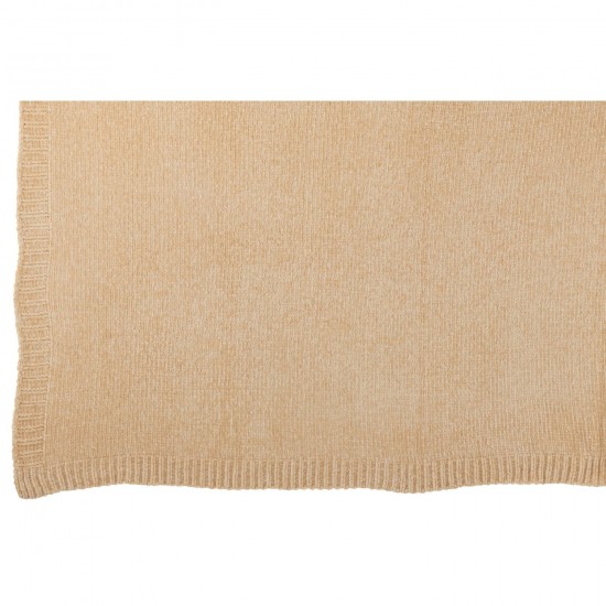 J Line Jolipa Couverture Chenille Polyester Beige.