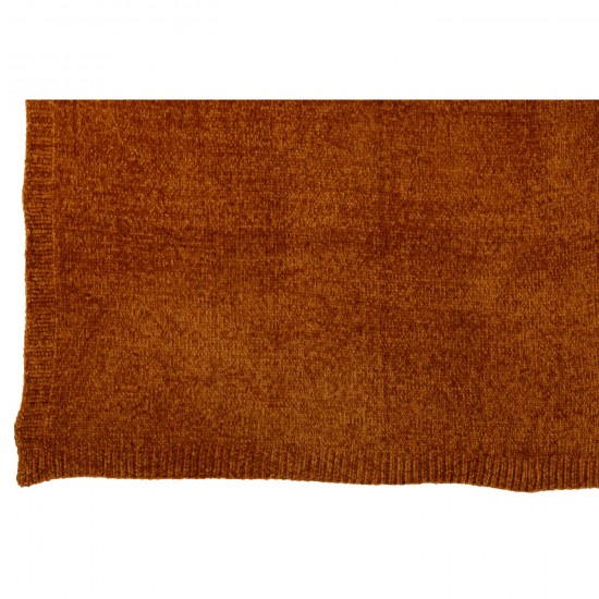 J Line Jolipa Couverture Chenille Polyester Rouille.