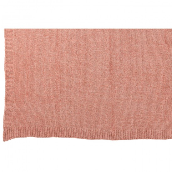 J Line Jolipa Couverture Chenille Polyester Rose Clair.