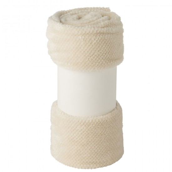 J Line Jolipa Couverture Snuggle Polyester Écru.