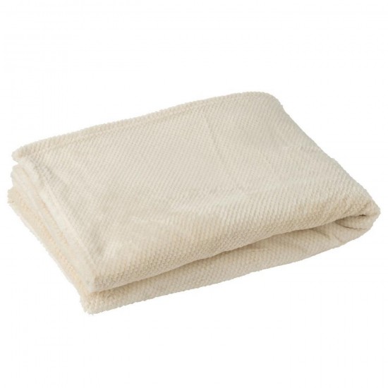 J Line Deken Snuggle Polyester Ecru L130xB170 cm plaids deken dekens dekentjes quilts JO57041.