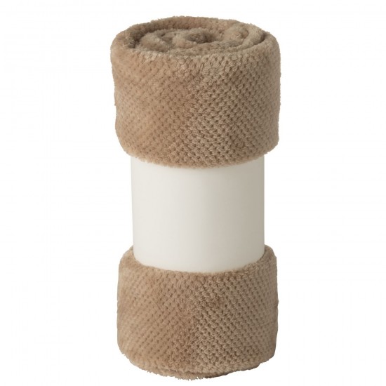 J Line Jolipa Couverture Snuggle Polyester Beige.