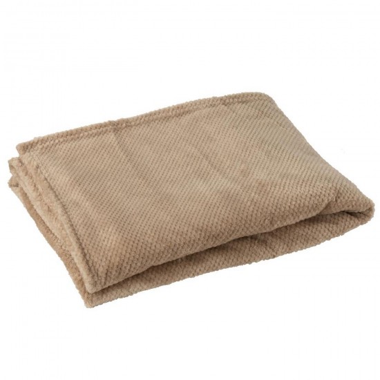 J Line Deken Snuggle Polyester Beige L130xB170 cm plaids deken dekens dekentjes quilts JO57043.