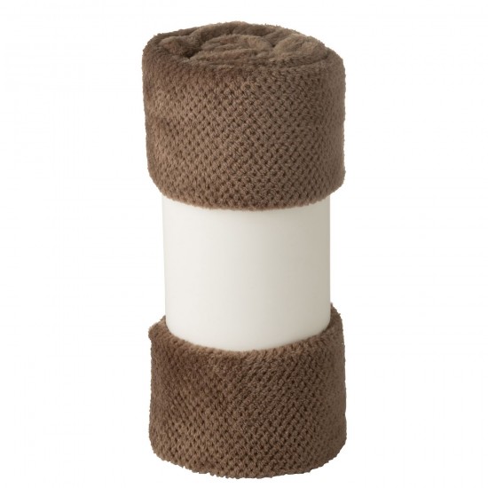 J Line Jolipa Couverture Snuggle Polyester Marron.