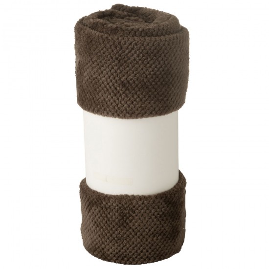 J Line Jolipa Couverture Snuggle Polyester Marron Foncé.