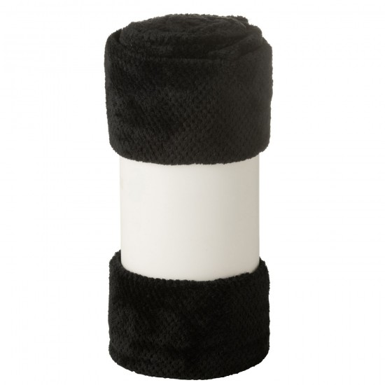 J Line Jolipa Couverture Snuggle Polyester Noir.